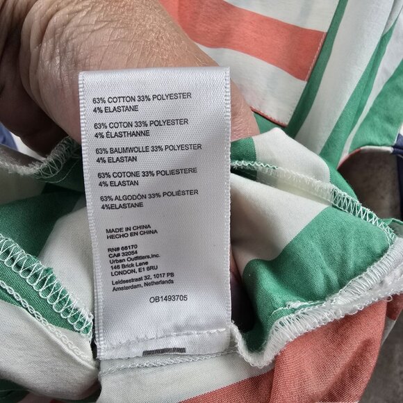 BDG Multicolor Striped Button-Down Shirt L - Picture 6 of 8